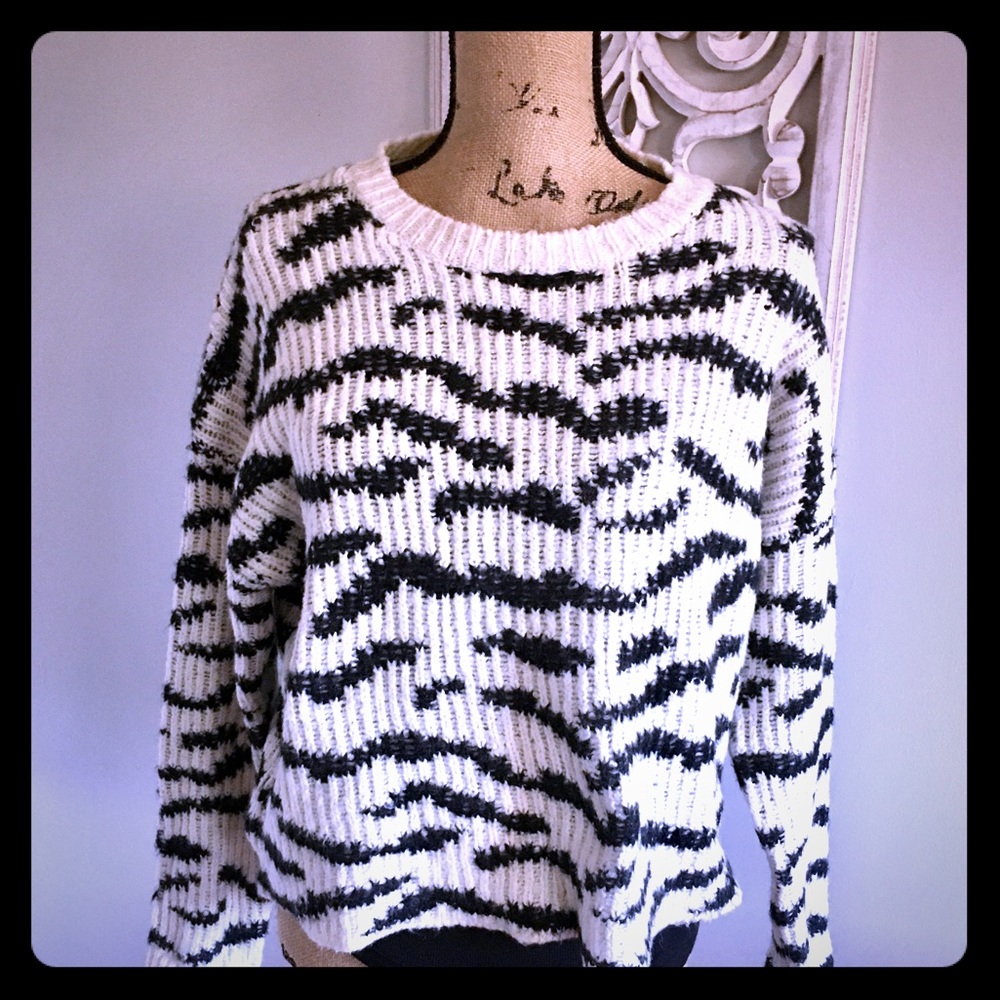 LINE Zebra Pattern Soft Knit Sweater